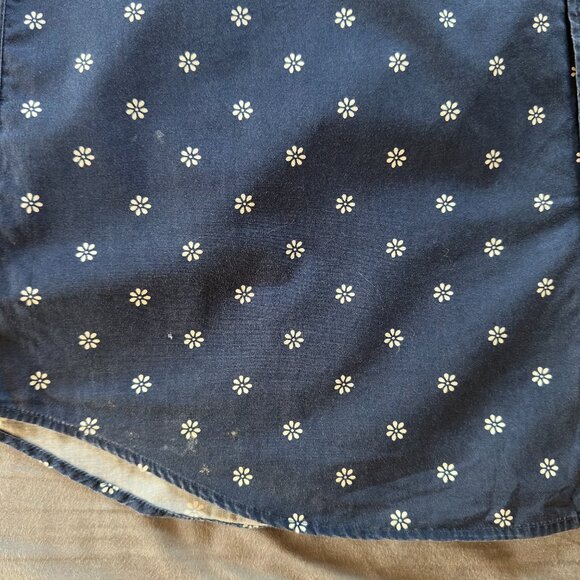 Uniqlo Navy and White Mini Floral Print Short Sleeve Shirt, Sz XL - Picture 5 of 5